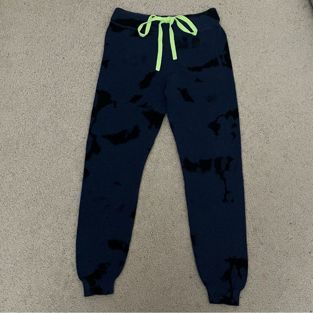 Lisa Todd 100% Cotton Waffle Knit Tie Dye slim Joggers, loungewear, drawstring
